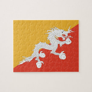 Puzzle met vlag van Bhutan Legpuzzel