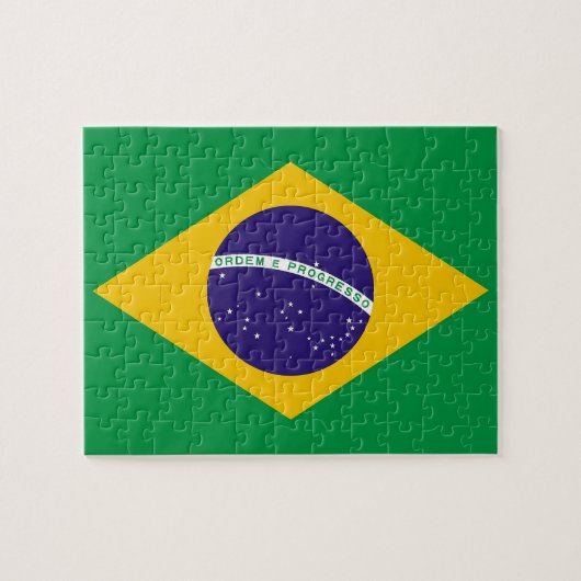 Puzzle met vlag van Brazilië Legpuzzel (Horizontaal)
