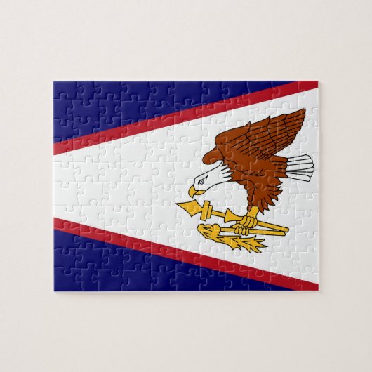 Puzzle met vlag van de Amerikaanse Samoa Legpuzzel (Horizontaal)