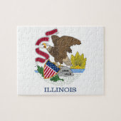 Puzzle met vlag van de staat Illinois Legpuzzel (Horizontaal)