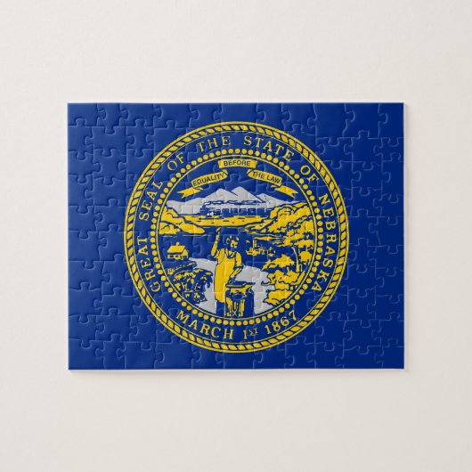 Puzzle met vlag van de staat Nebraska Legpuzzel (Horizontaal)