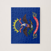 Puzzle met vlag van de staat North Dakota Legpuzzel (Verticaal)
