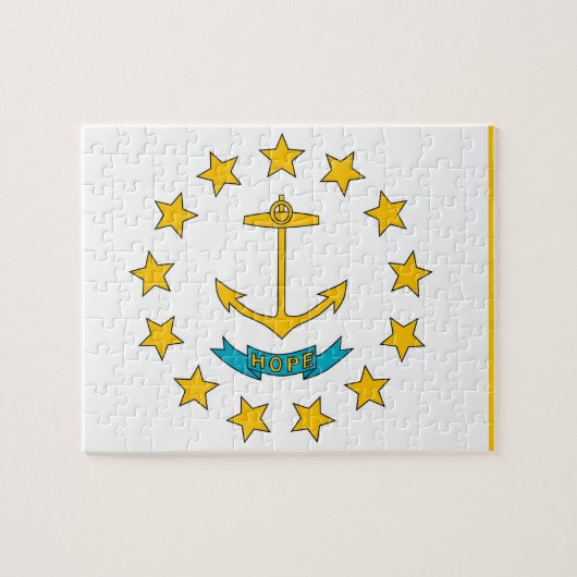 Puzzle met vlag van de staat Rhode Island Legpuzzel (Horizontaal)