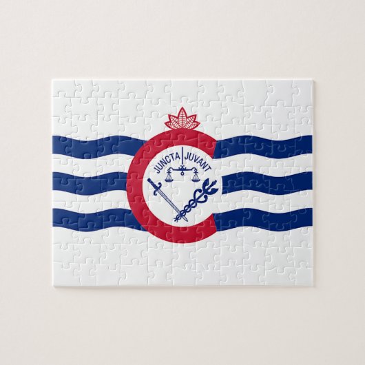 Puzzle met vlag van de stad Cincinnati Legpuzzel (Horizontaal)