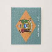 Puzzle met vlag van Delaware State Legpuzzel (Verticaal)
