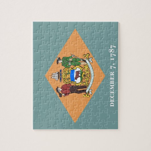 Puzzle met vlag van Delaware State Legpuzzel (Verticaal)