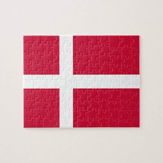 Puzzle met vlag van Denemarken Legpuzzel (Horizontaal)