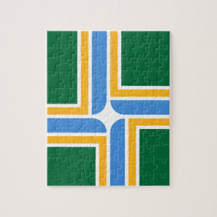 Puzzle met vlag van Portland City Legpuzzel