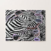 Puzzle met Zebras Hug - Schilderen Legpuzzel (Horizontaal)
