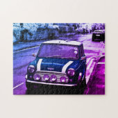 Puzzle Mini Cooper Morris Bunt Blau Legpuzzel (Horizontaal)