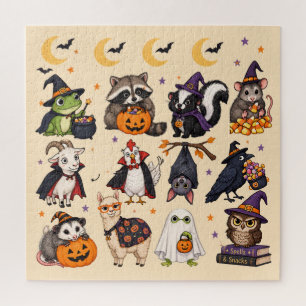 PUZZLE Mooie Halloween Dieren Legpuzzel