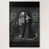 Puzzle mujer vampiro gotico blanco y negro legpuzzel (Verticaal)