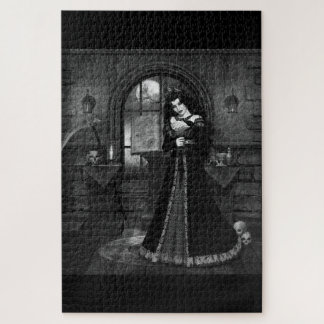 Puzzle mujer vampiro gotico blanco y negro legpuzzel