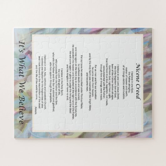 Puzzle Nicene heeft grote stukken Christelijk gebe Legpuzzel (Horizontaal)