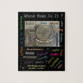 Puzzle of Unisex Names and Gift Box, mmetropolim Legpuzzel