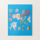 Puzzle "onder het zee" voor meisjes. legpuzzel (Verticaal)