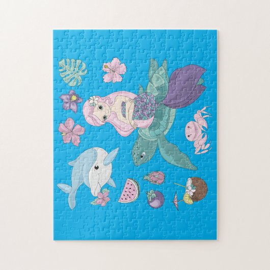 Puzzle "onder het zee" voor meisjes. legpuzzel (Verticaal)