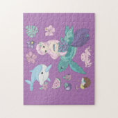 Puzzle "onder het zee" voor meisjes. legpuzzel (Verticaal)