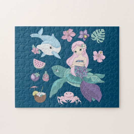 Puzzle "onder het zee" voor meisjes. legpuzzel (Horizontaal)