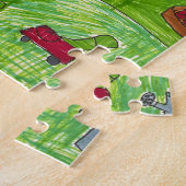 Puzzle: Oogst op Boerderij met jonge boeren Legpuzzel (Zijkant)