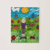 Puzzle: Oogst op Boerderij met jonge boeren Legpuzzel (Verticaal)