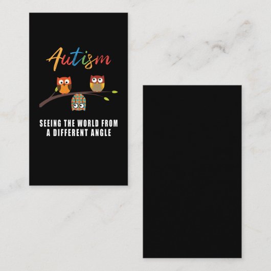 Puzzle Owl Autism Awareness Autistic Kind Visitekaartje (Voorkant / Achterkant)