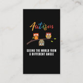 Puzzle Owl Autism Awareness Autistic Kind Visitekaartje (Voorkant)