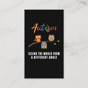 Puzzle Owl Autism Awareness Autistic Kind Visitekaartje