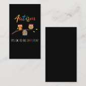 Puzzle Owl Cute Autism Awareness Autistic Kind Visitekaartje (Voorkant / Achterkant)