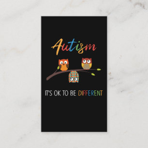 Puzzle Owl Cute Autism Awareness Autistic Kind Visitekaartje