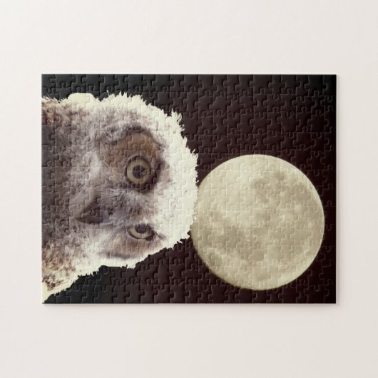 Puzzle - Owl en maan Legpuzzel (Horizontaal)