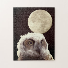 Puzzle - Owl en maan Legpuzzel