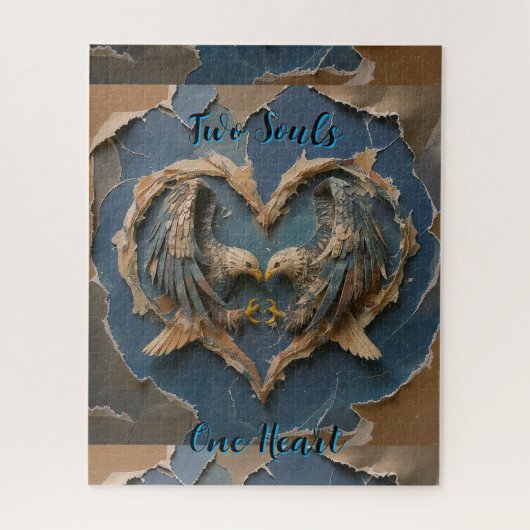 Puzzle Paper Cut Eagle Two Souls One Heart Legpuzzel (Verticaal)