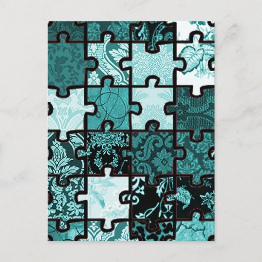 Puzzle Patchwork Briefkaart (Voorkant)
