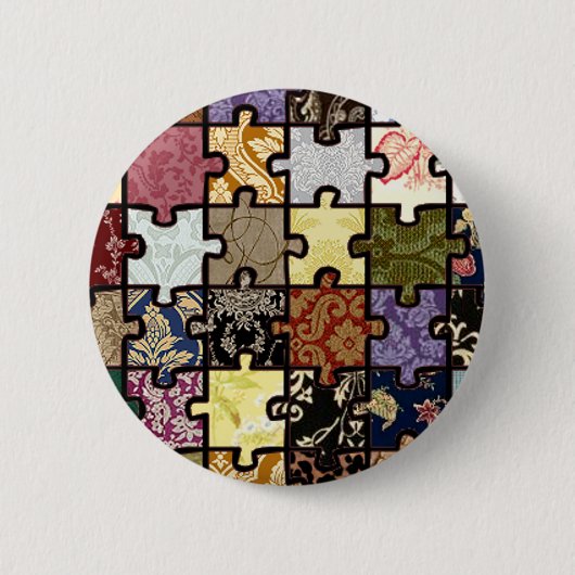 Puzzle Patchwork Ronde Button 5,7 Cm (Voorkant)
