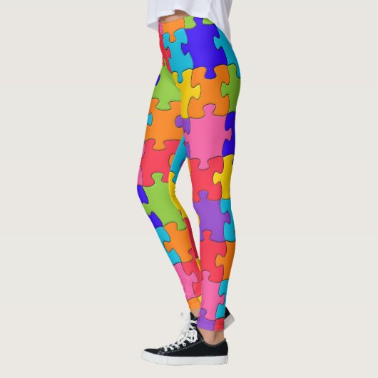 Puzzle-patroon voor puzzelstukjes met meerdere kle leggings (Links)