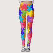 Puzzle-patroon voor puzzelstukjes met meerdere kle leggings (Voorkant)