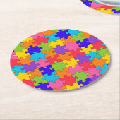 Puzzle-patroon voor puzzelstukjes met meerdere kle ronde kartonnen onderzetter (Gebogen)