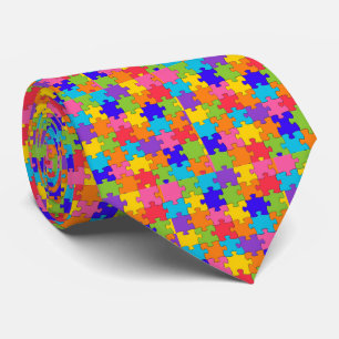 Puzzle-patroon voor puzzelstukjes met meerdere kle stropdas