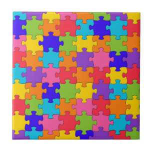 Puzzle-patroon voor puzzelstukjes met meerdere kle tegeltje