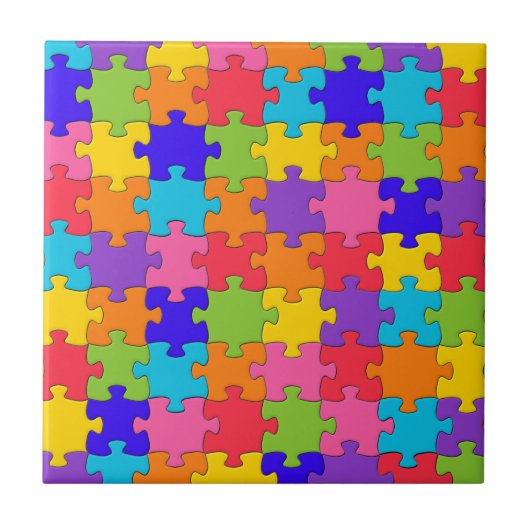 Puzzle-patroon voor puzzelstukjes met meerdere kle tegeltje (Voorkant)