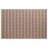 Puzzle Pattern (rood, geel en blauw autisme) Stof (Yard (91,4 cm))