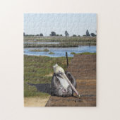Puzzle - Pelican op pier in Marsh Legpuzzel (Verticaal)