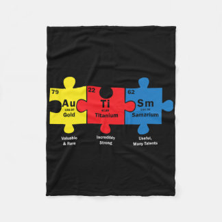 Puzzle Piece Chemical Elements Cool Autism Awarene Fleece Deken