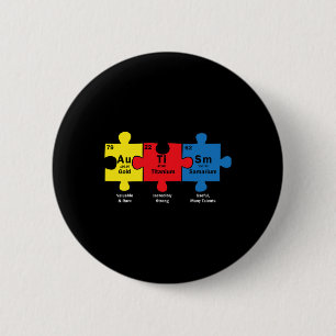 Puzzle Piece Chemical Elements Cool Autisme Awaren Ronde Button 5,7 Cm