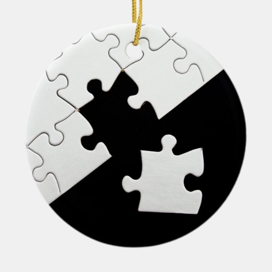 Puzzle Piece Keramisch Ornament (Voorkant)