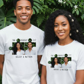 Puzzle Piece Photo Perfect Fit Newlywed Couple T-shirt