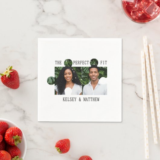 Puzzle Piece Photo Perfect Fit Wedding Servet (Insitu)