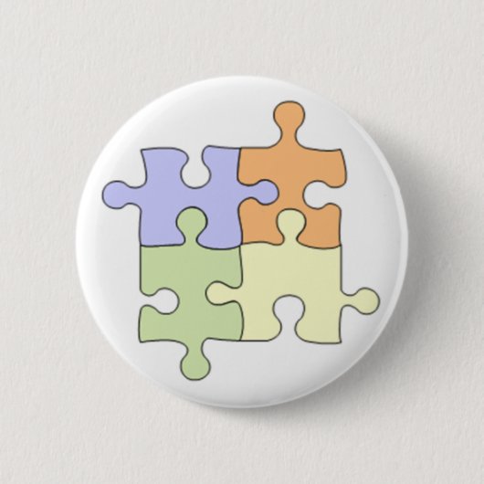 Puzzle Piece Pin Ronde Button 5,7 Cm (Voorkant)