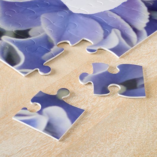 Puzzle Piece Puzzle: Blue Hydrangea, voeg eigen fo Legpuzzel (Zijkant)